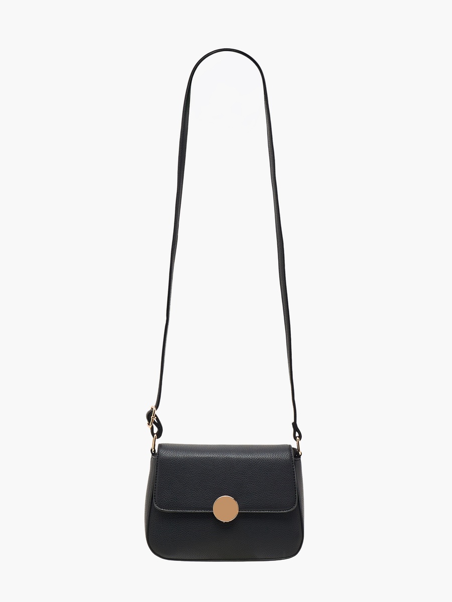 Textured Crossbody Bag with Detachable Strap