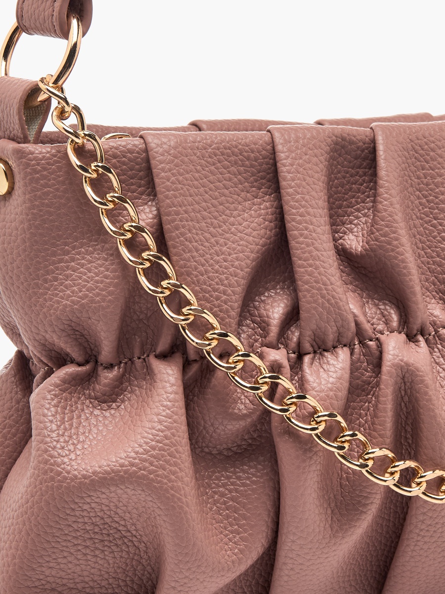 Ruched Detail Crossbody Bag with Detachable Strap