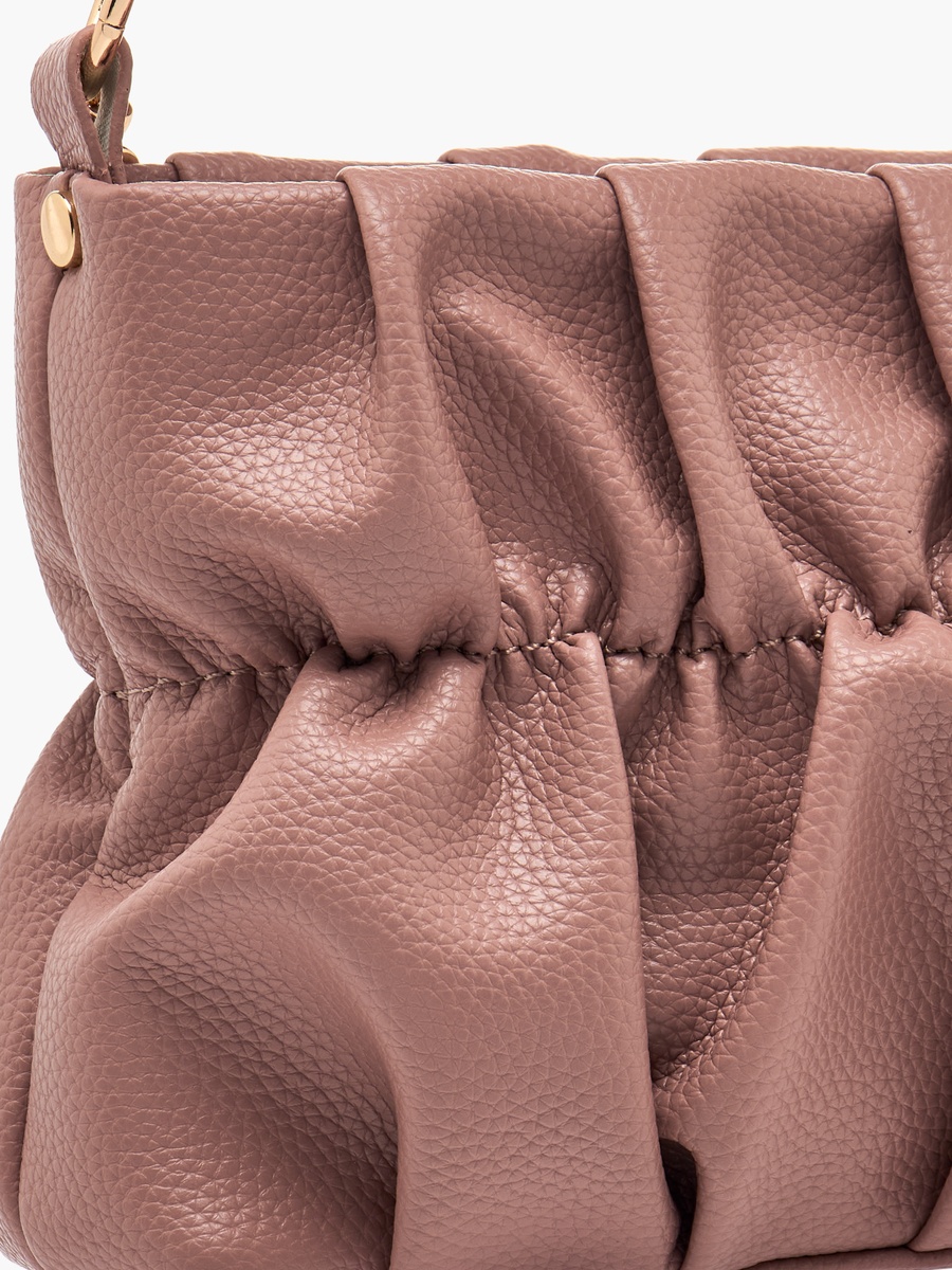 Ruched Detail Crossbody Bag with Detachable Strap
