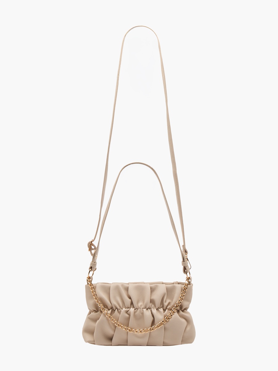 Ruched Detail Crossbody Bag with Detachable Strap