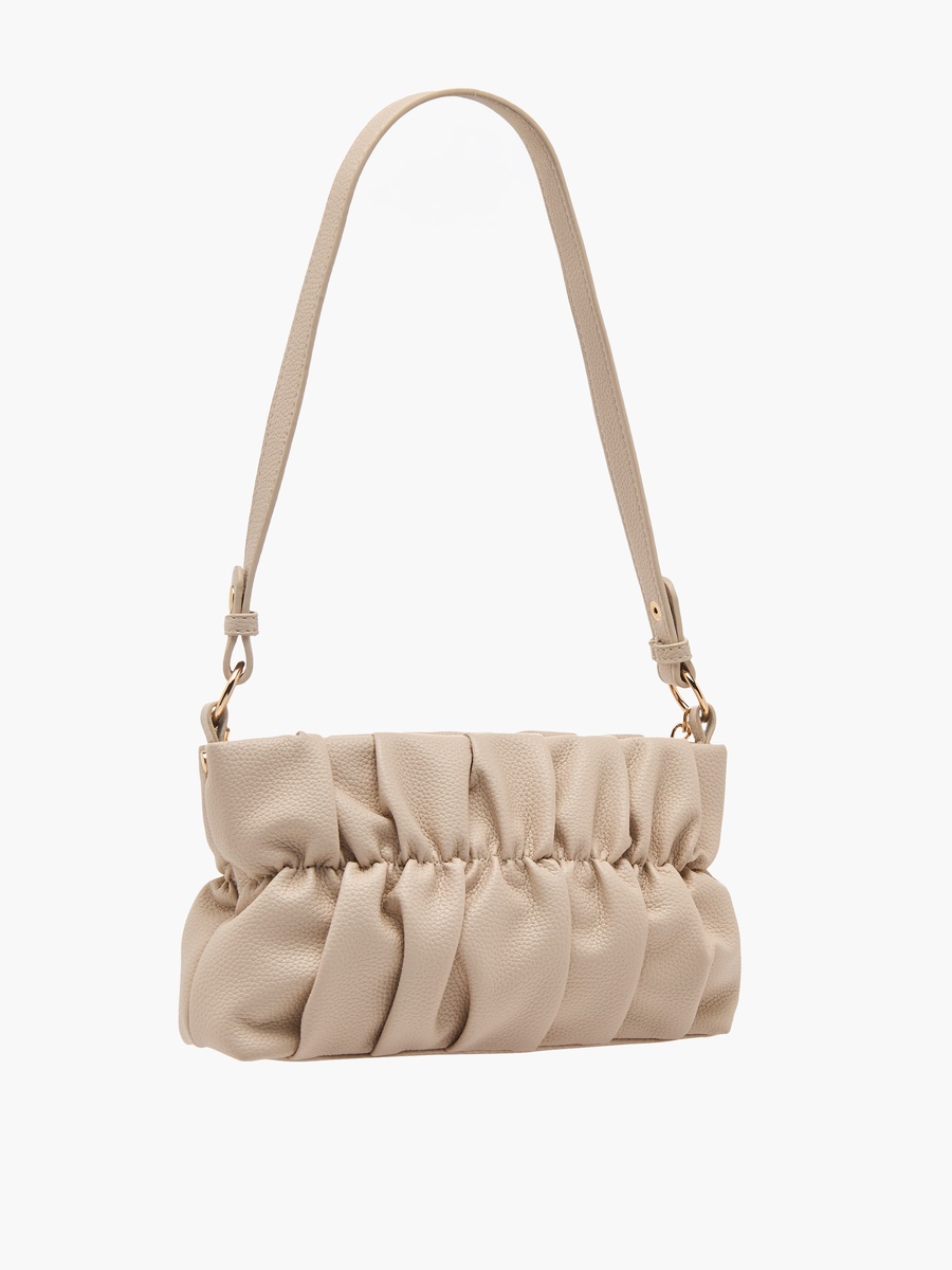 Ruched Detail Crossbody Bag with Detachable Strap