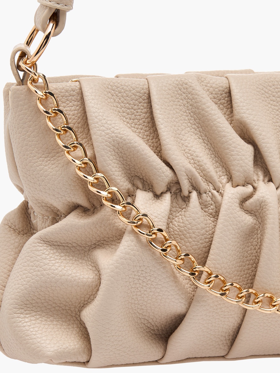 Ruched Detail Crossbody Bag with Detachable Strap