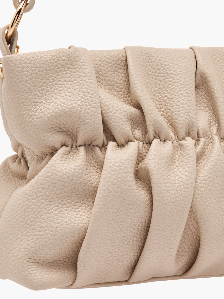 Ruched Detail Crossbody Bag with Detachable Strap