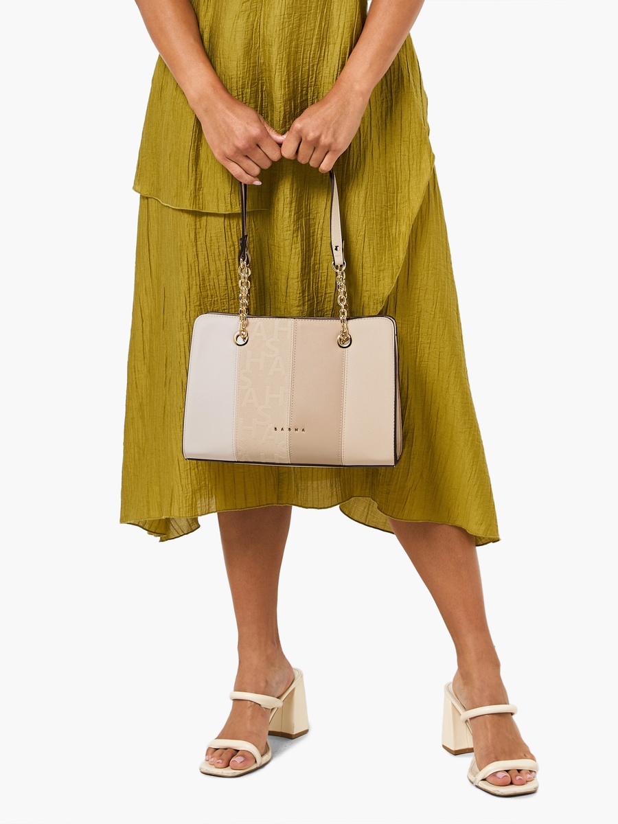 Kod 2-Piece Textured Tote Bag Set with Zip Closure