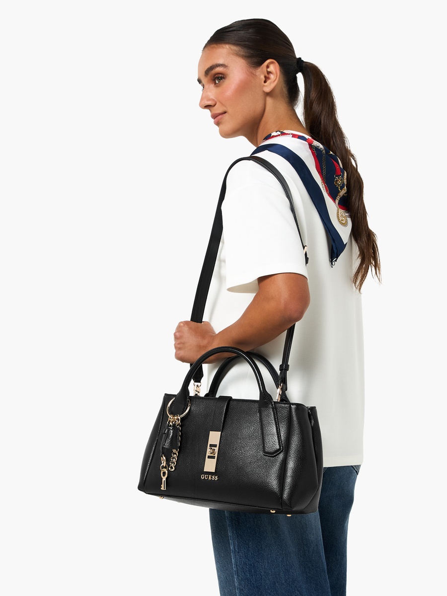Brooke Textured Satchel Bag with Detachable Strap
