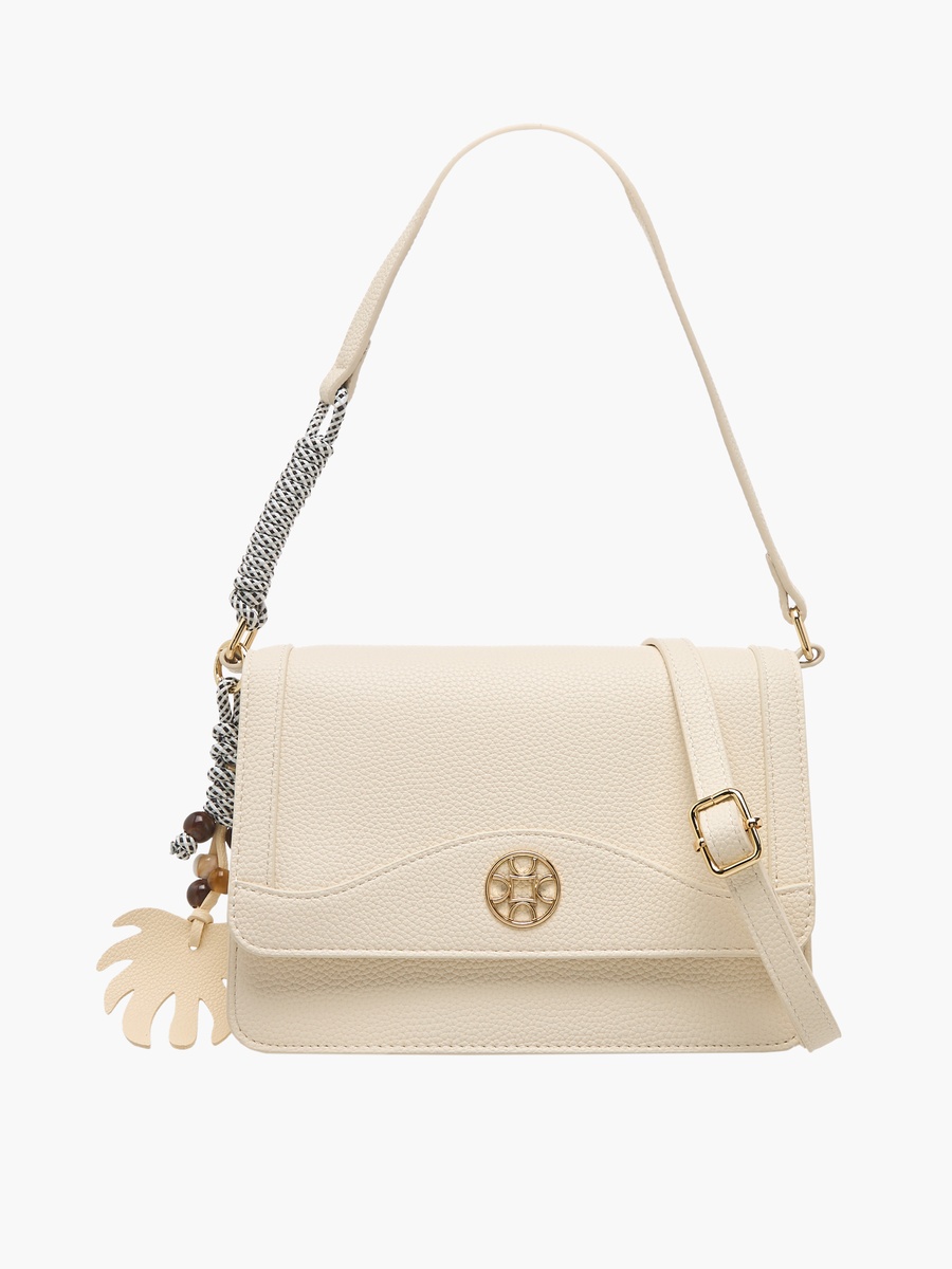 Kod Charm Detail Crossbody Bag with Detachable Strap