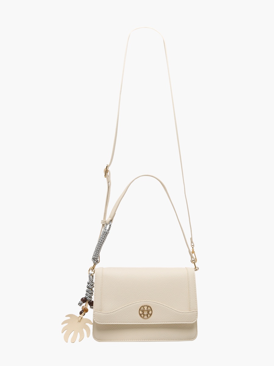 Kod Charm Detail Crossbody Bag with Detachable Strap