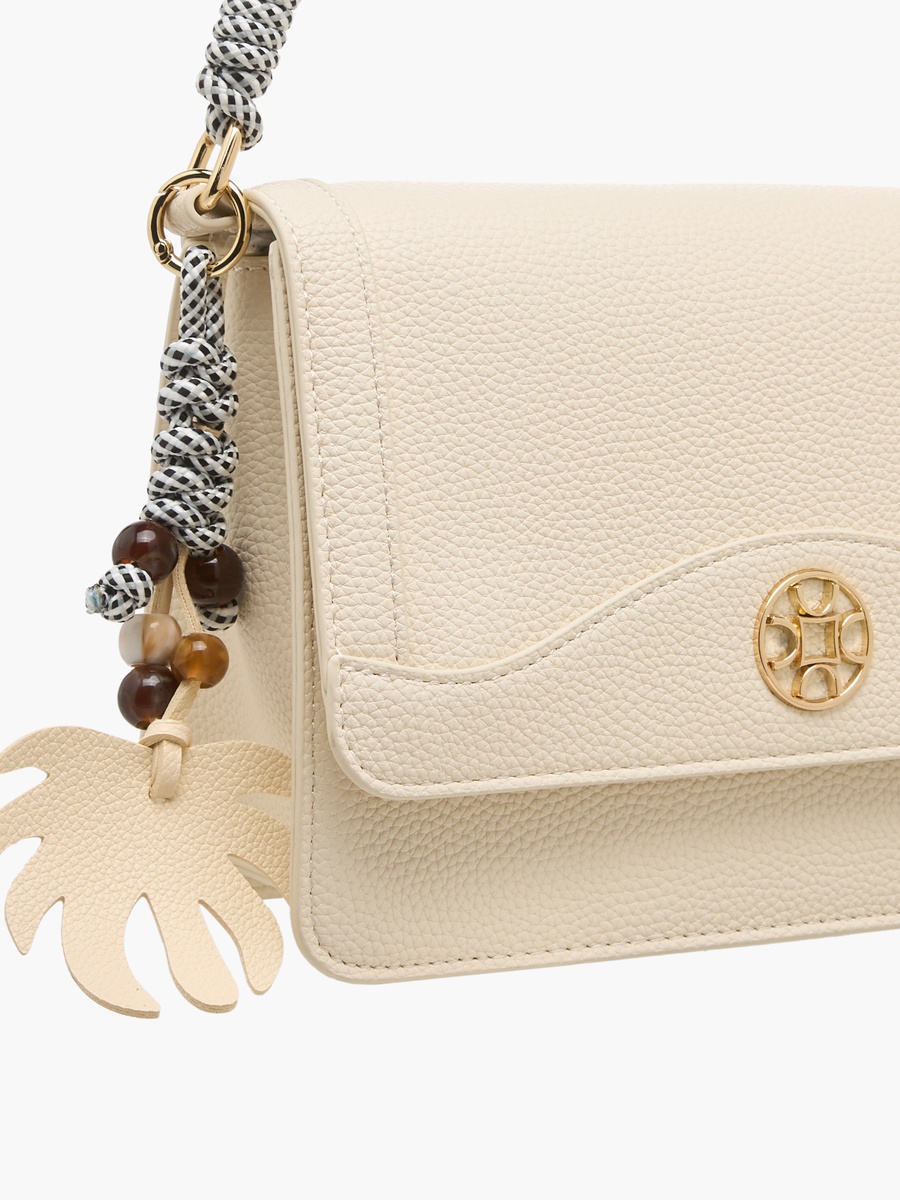 Kod Charm Detail Crossbody Bag with Detachable Strap