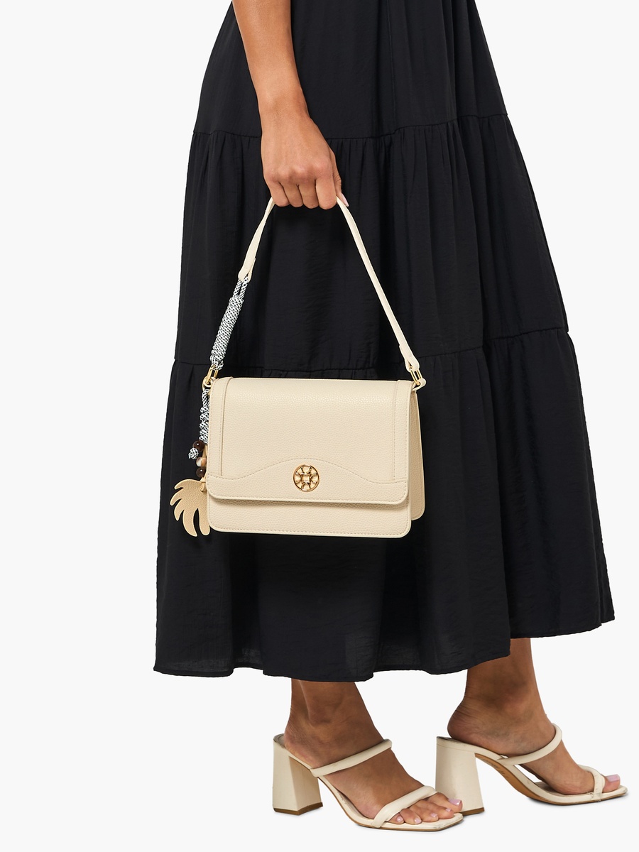 Kod Charm Detail Crossbody Bag with Detachable Strap