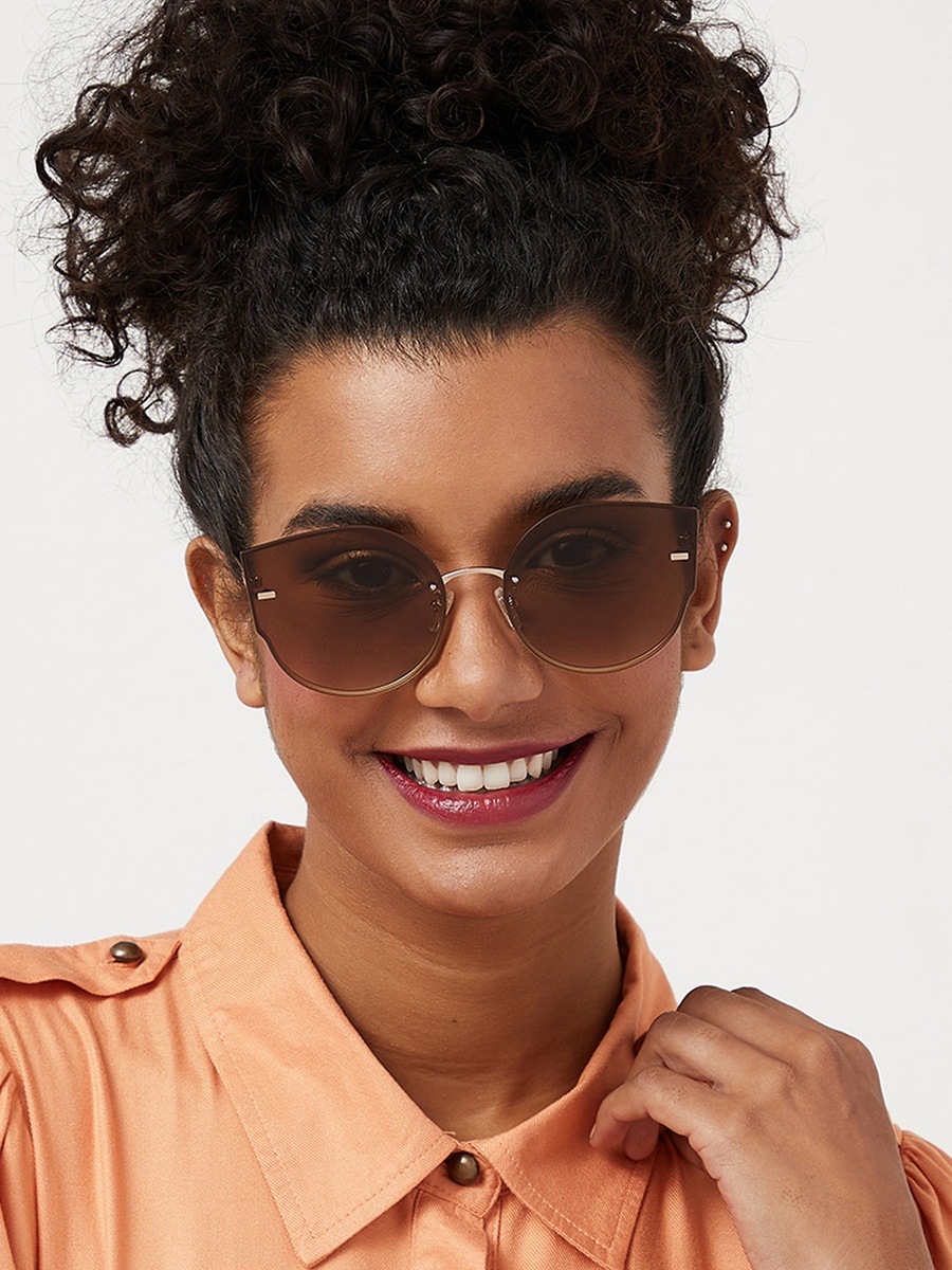 ON POINT  Brown Lens 63 mm Cat Eye Sunglasses