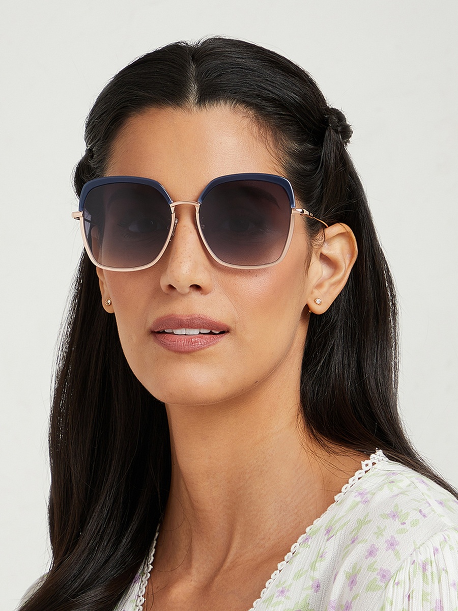 Women Blue Lens 56 mm Oversized Sunglasses - 30S-000118-2302