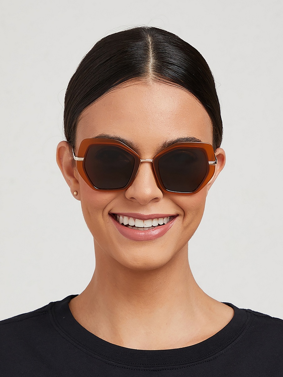 SHOOK  Brown Lens 48 mm Cat Eye Sunglasses