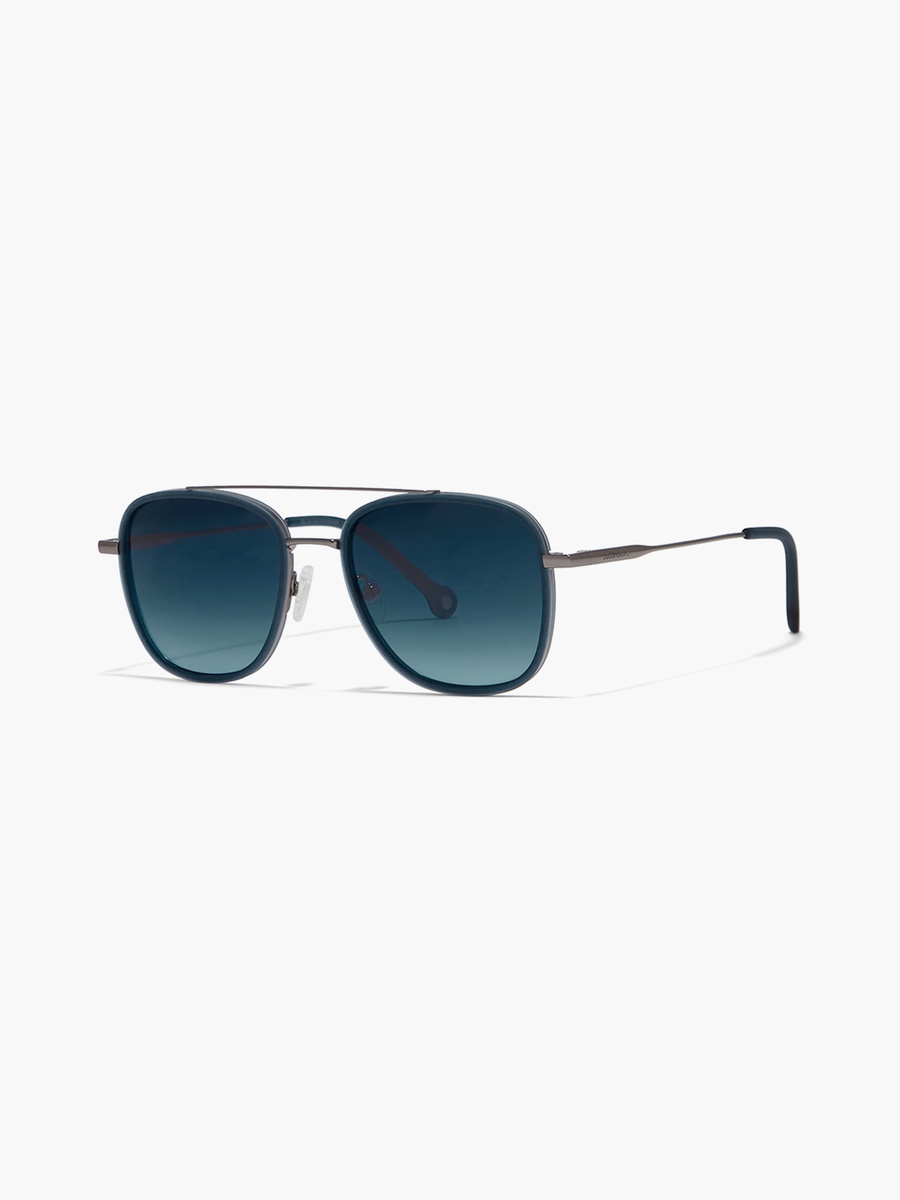SQUARED AWAY  Blue Lens 55 mm Navigator Sunglasses