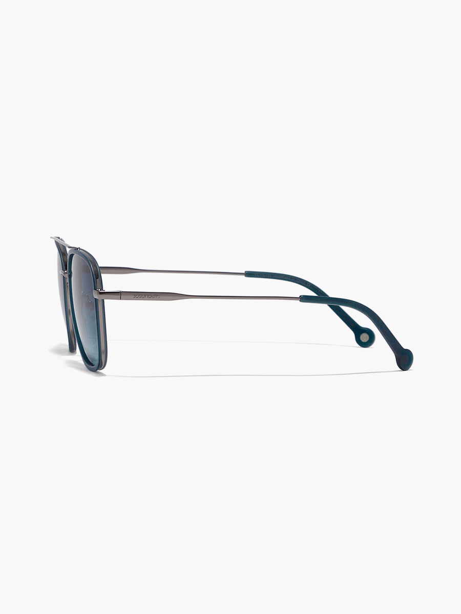 SQUARED AWAY  Blue Lens 55 mm Navigator Sunglasses
