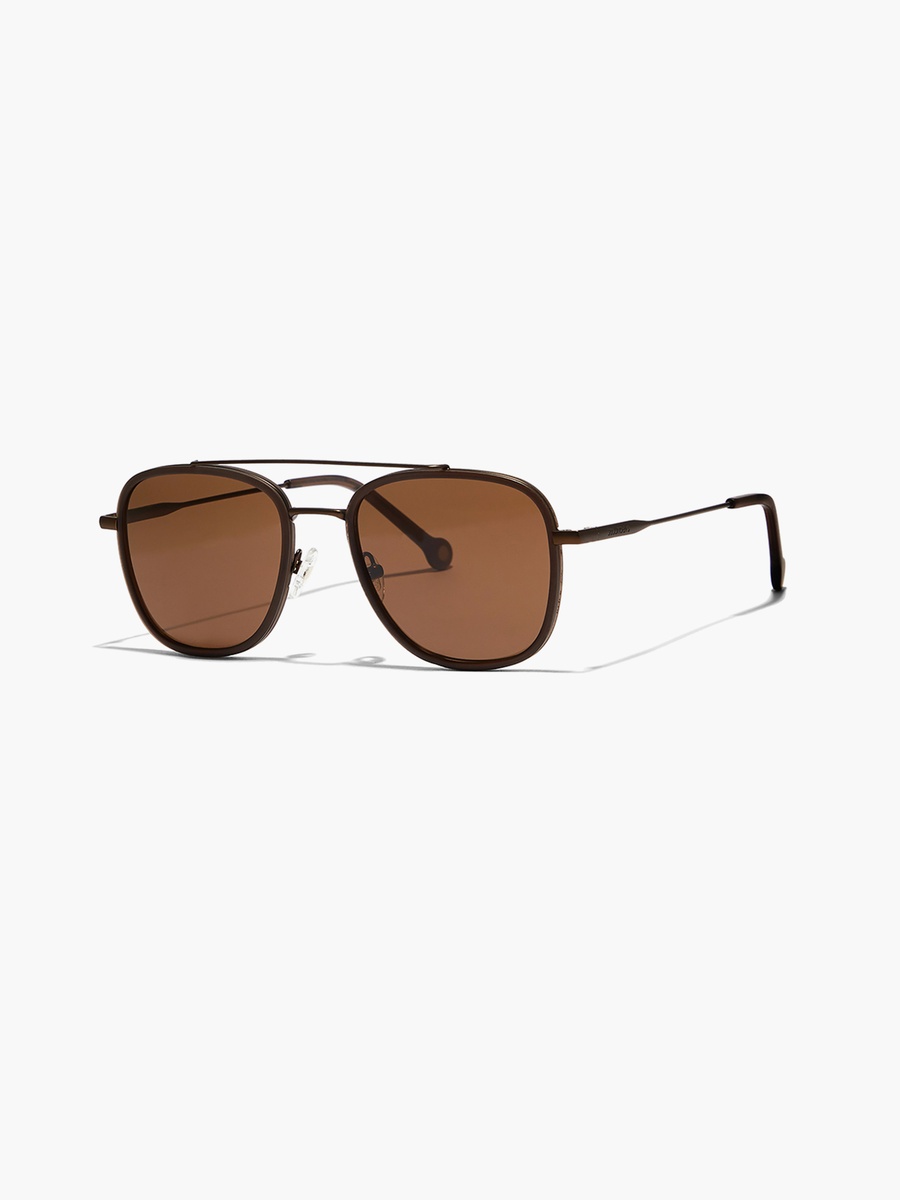 SQUARED AWAY  Brown Lens 55 mm Navigator Sunglasses