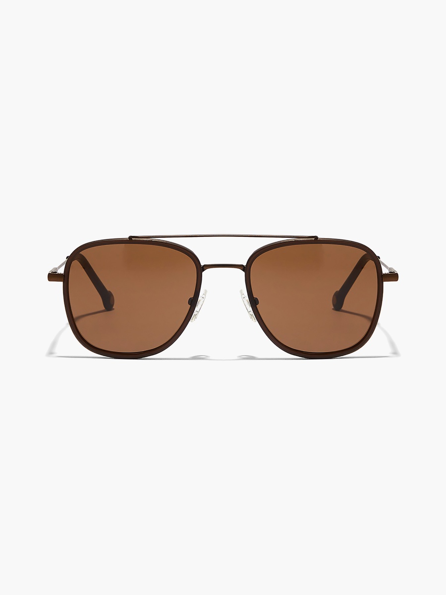 SQUARED AWAY  Brown Lens 55 mm Navigator Sunglasses