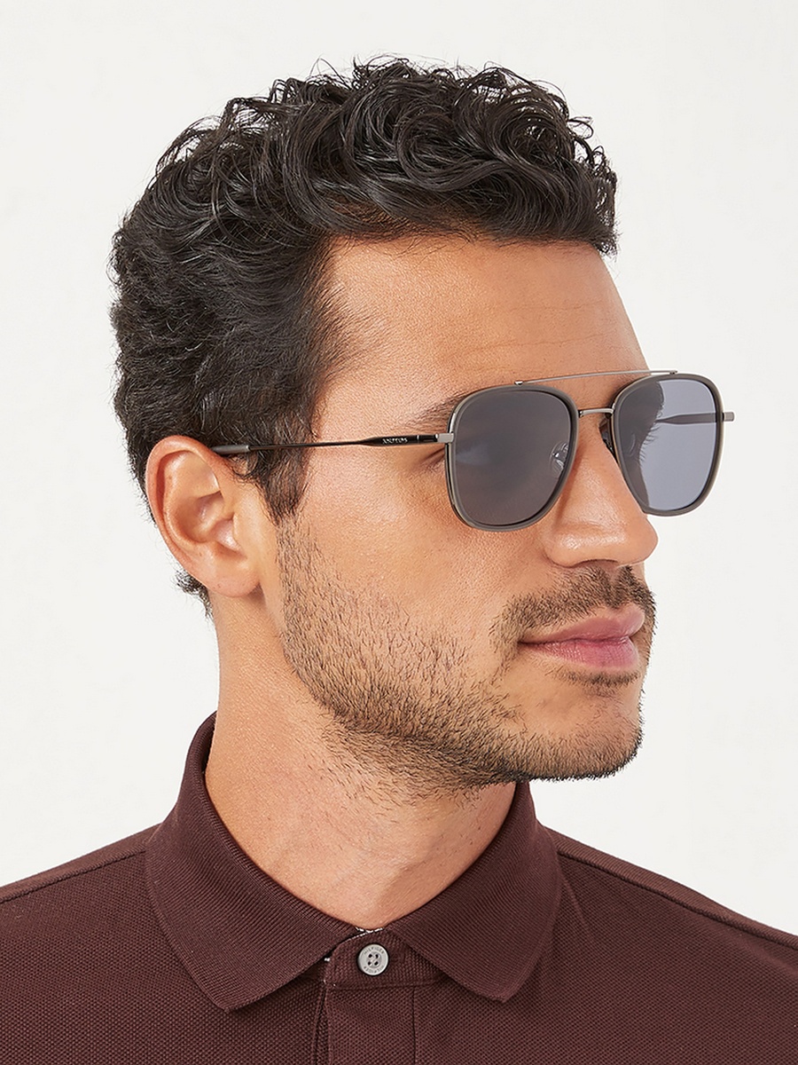 SQUARED AWAY  Grey Lens 55 mm Navigator Sunglasses