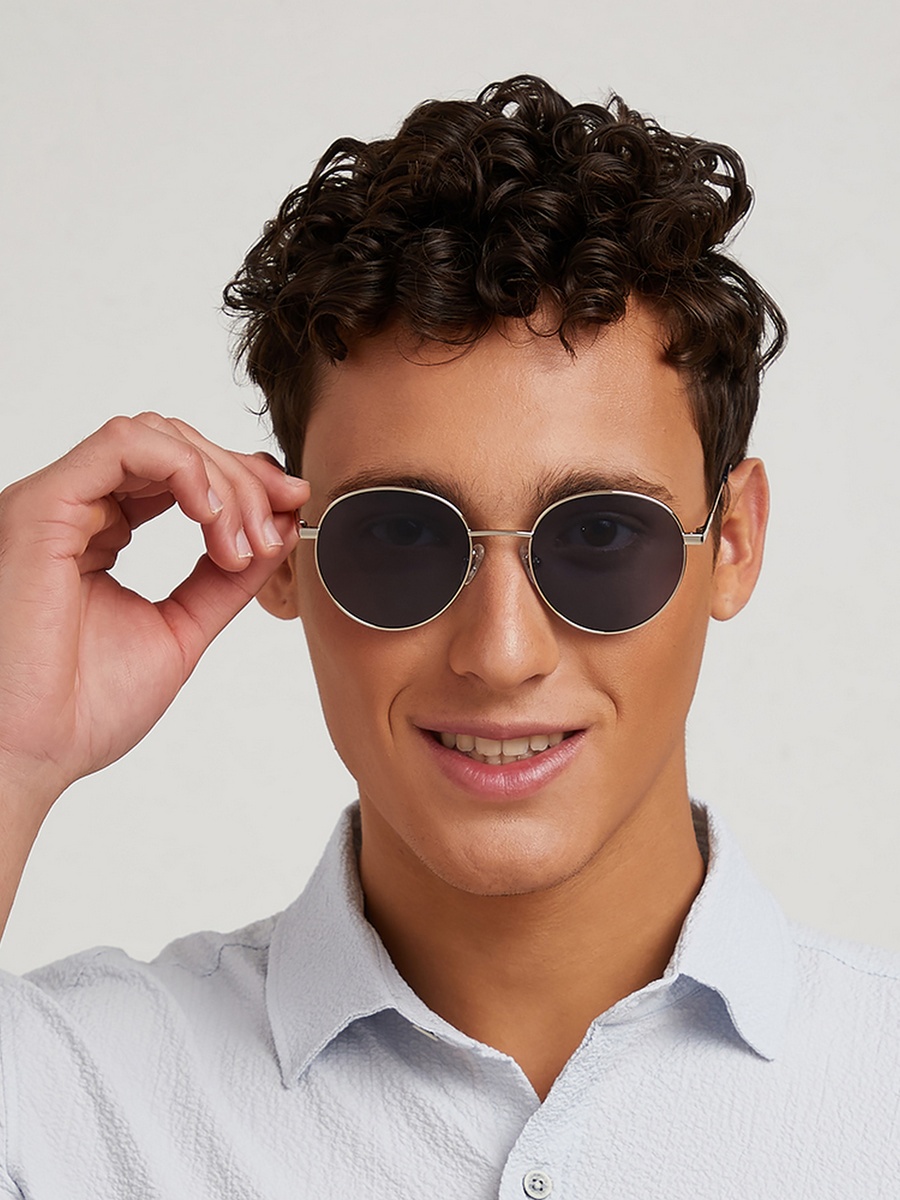 Unisex Blue Lens 52 mm Round Sunglasses - 30S-000206-1202