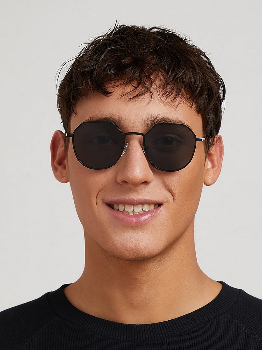 TURN UP  Black Lens 52 mm Geometric Sunglasses