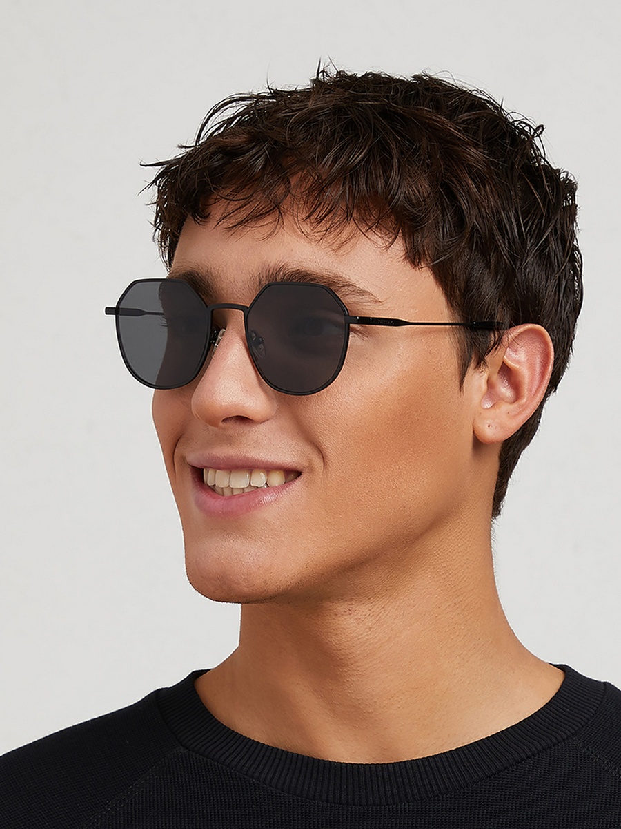 TURN UP  Black Lens 52 mm Geometric Sunglasses