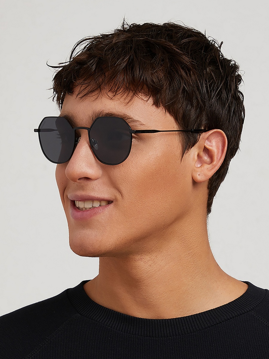 TURN UP Polarized  Polarized Black Lens 52 mm Geometric Sunglasses