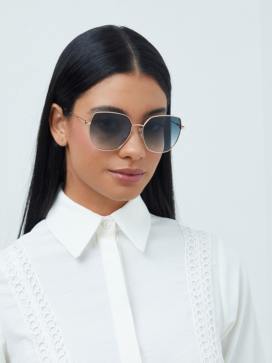 Women Green Lens 59 mm Cat Eye Sunglasses - 30S-000225-2306