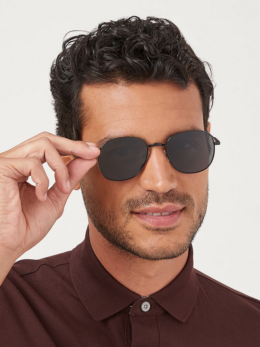 BOUND  Black Lens 53 mm Aviator Sunglasses