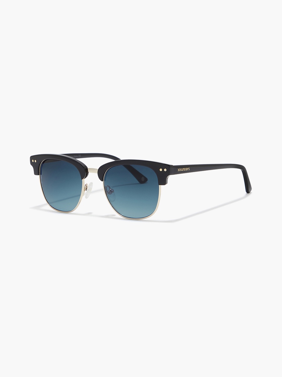 LUMI  Blue Lens 51 mm Clubmaster Sunglasses