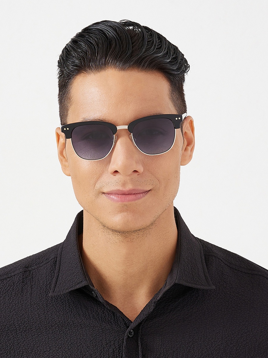 LUMI  Blue Lens 51 mm Clubmaster Sunglasses