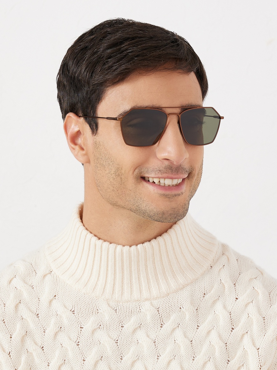 Men Green Lens 59 mm Geometric Sunglasses - 30S-000266-0406