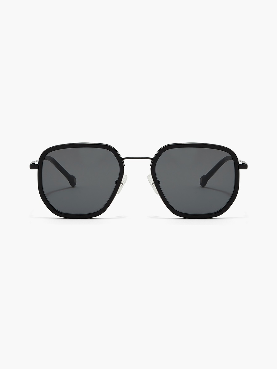 Men Black Lens 55 mm Geometric Sunglasses - 30S-000281-0101