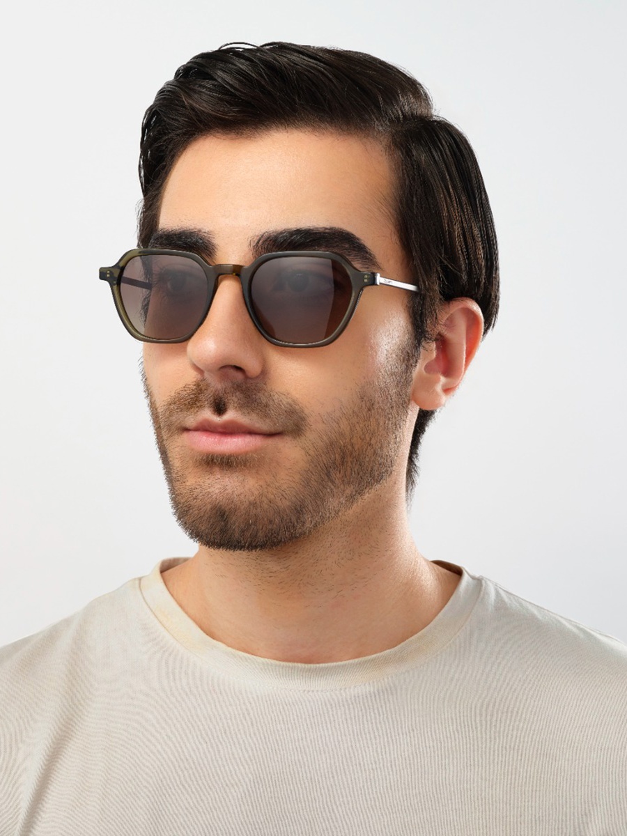 Polarized 52MM Green Geometric Sunglasses 30S-000303-0606p