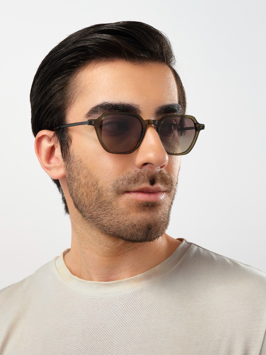 Polarized 52MM Green Geometric Sunglasses 30S-000303-0606p