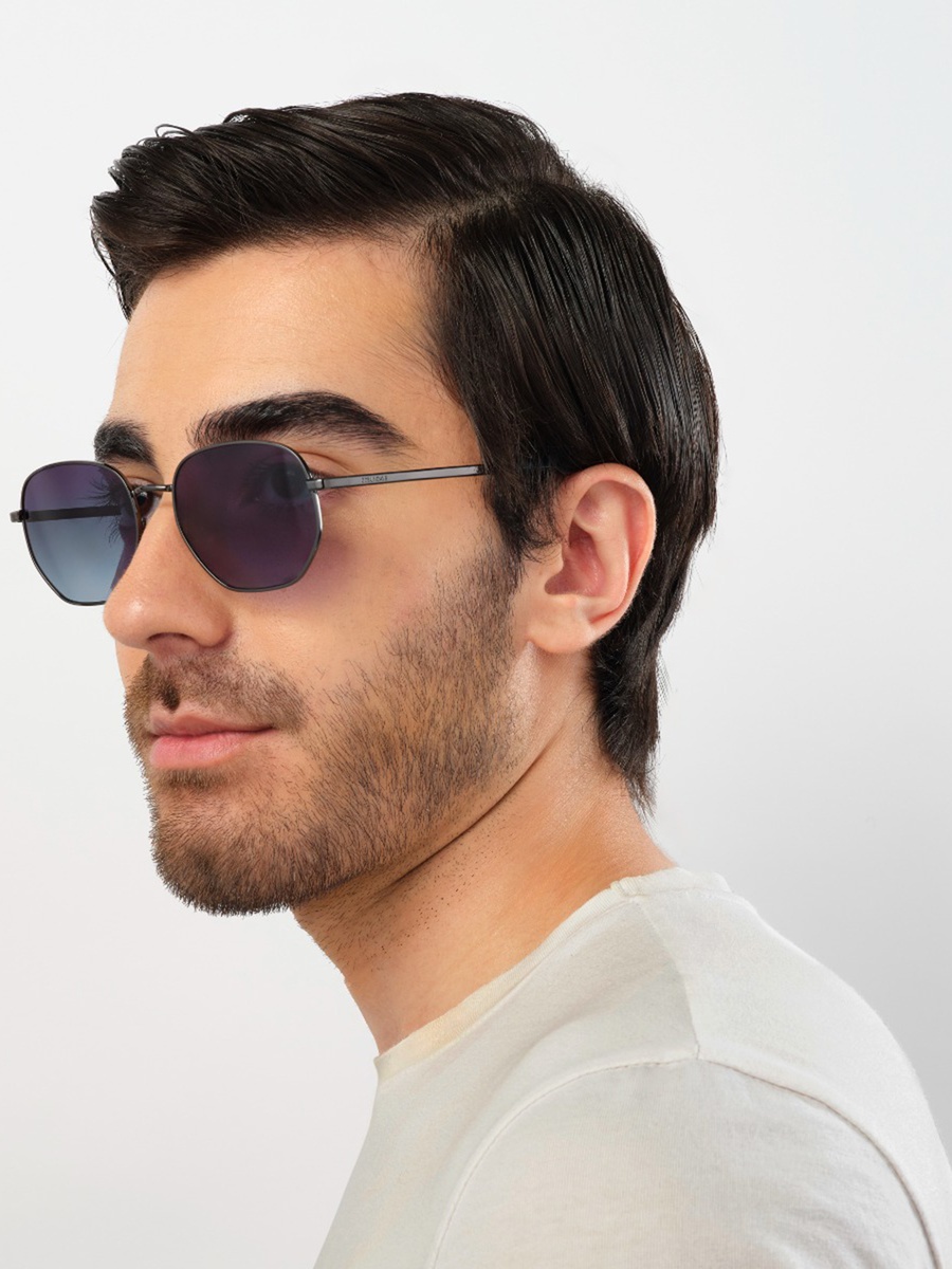 54MM Blue Geometric Sunglasses 30S-000304-0702