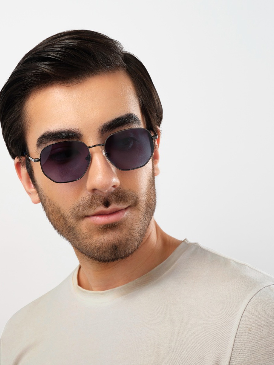 54MM Blue Geometric Sunglasses 30S-000304-0702
