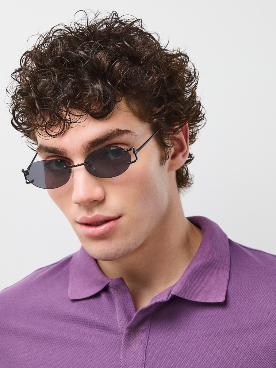 55MM Grey Oval Sunglasses BLA-000304-0107