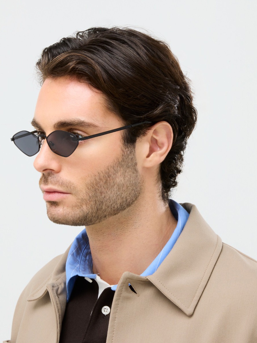 Jack 57MM Grey Geometric Sunglasses - BLA-000339-0107