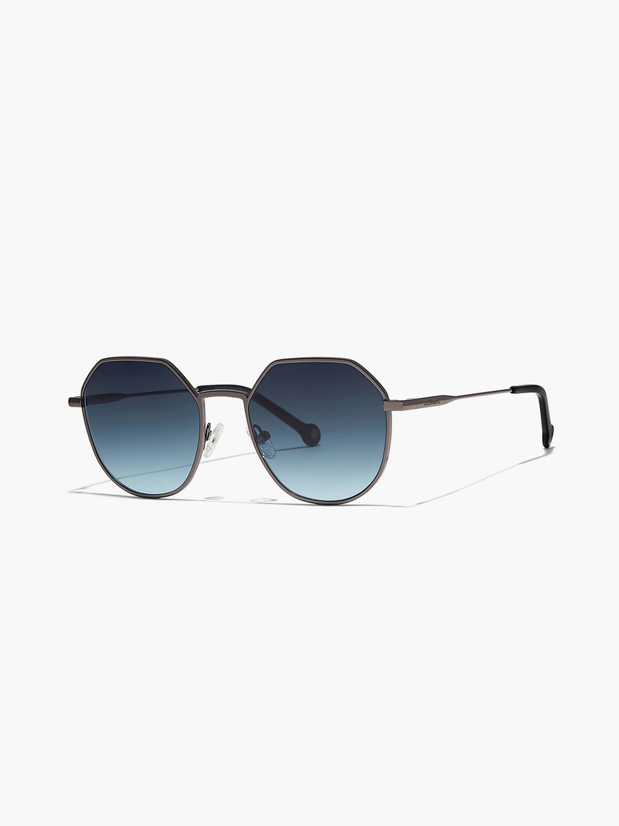 TURN UP II 55 MM Blue Geometric Sunglasses