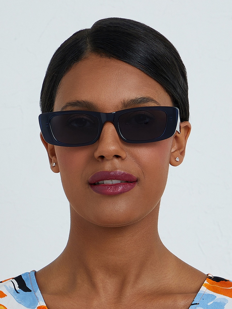 MANHATTAN  Blue 52 mm Rectangle Sunglasses