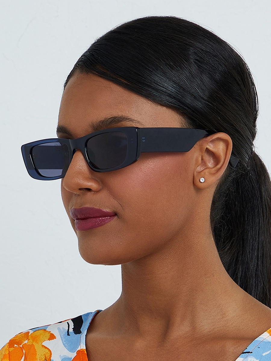 MANHATTAN  Blue 52 mm Rectangle Sunglasses