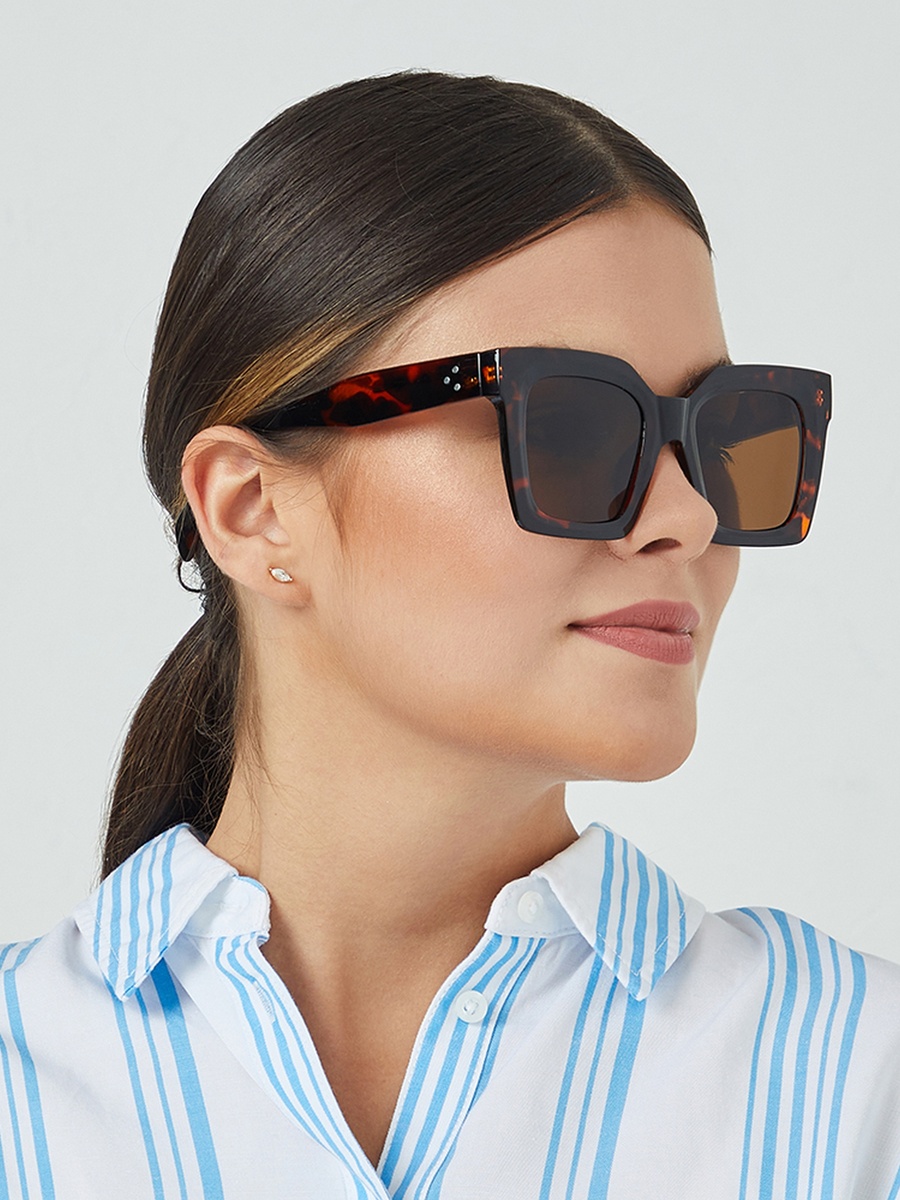 TESSERA  Brown 51 mm Square Sunglasses