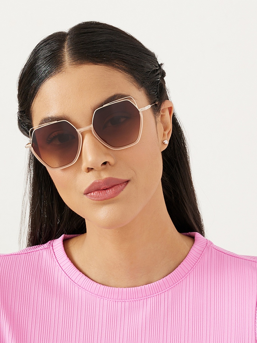 GRACE 54 MM Brown Geometric Sunglasses