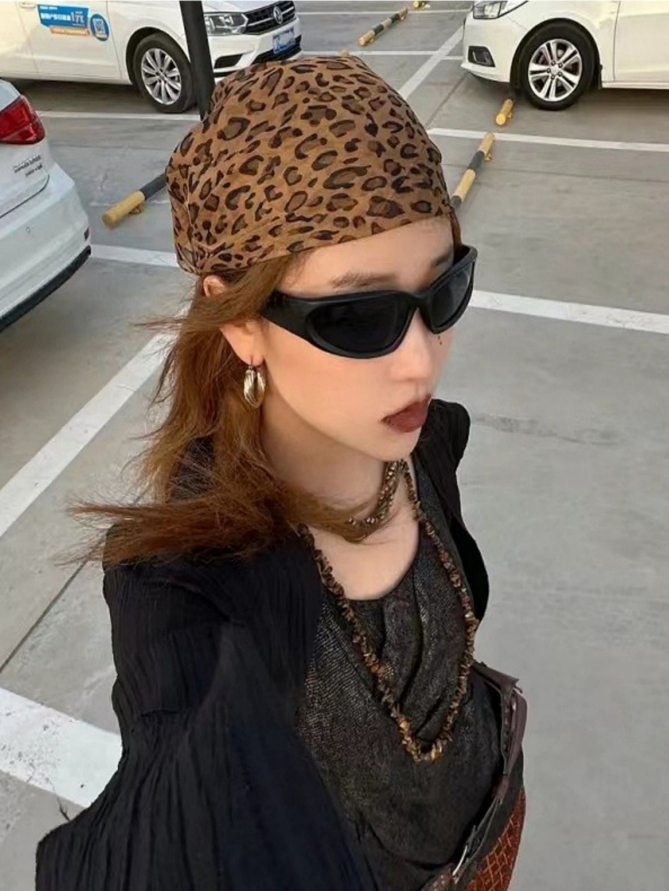 Leopard Print Headscarf