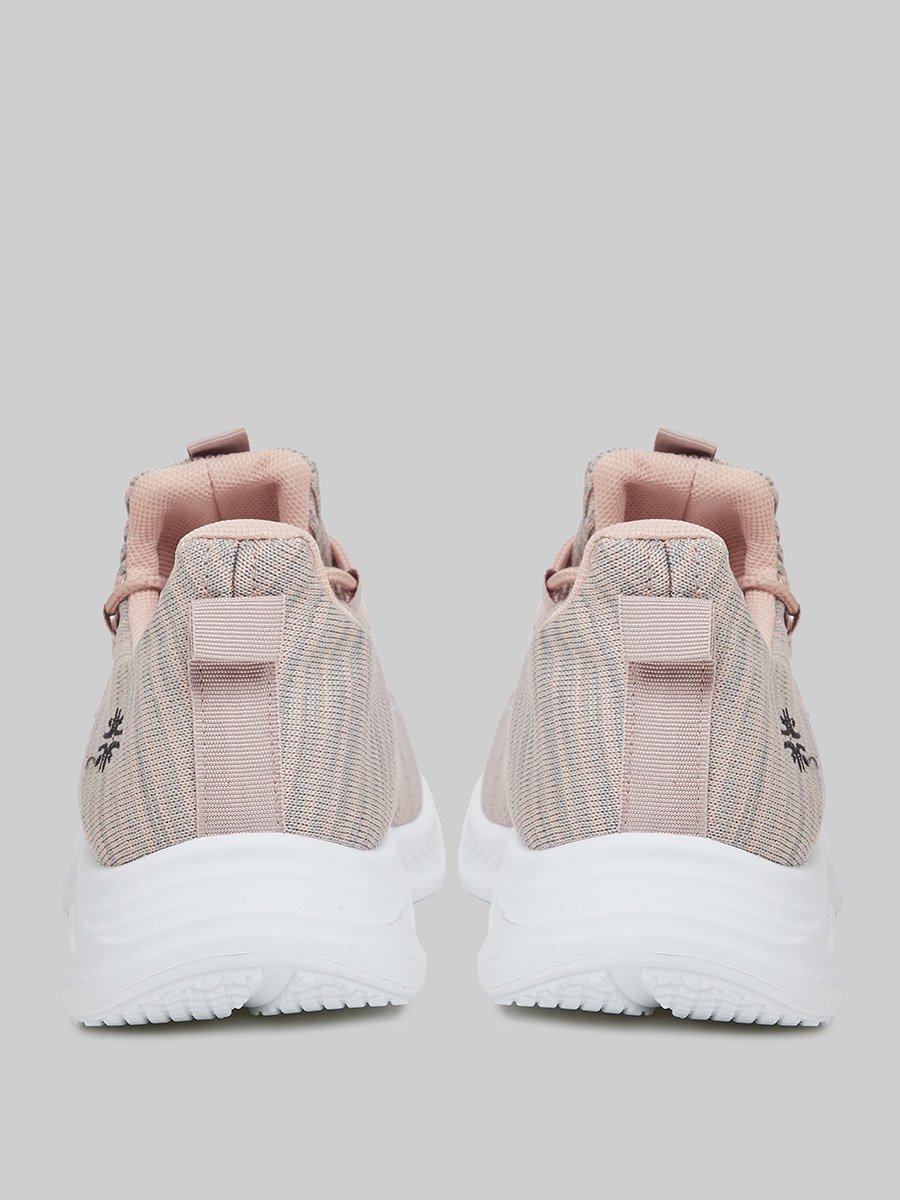 Pink Bungee Lace Knit Sneakers