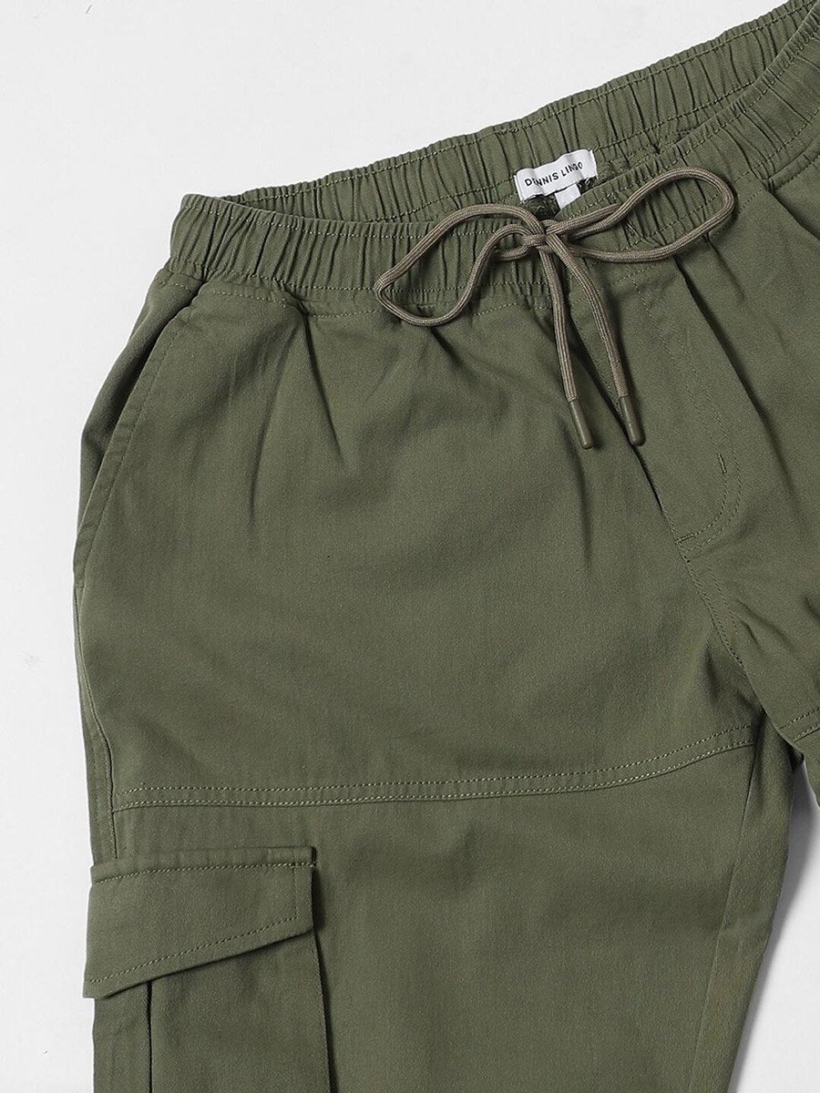 Men Slim Fit Drawstring Cargo Pants
