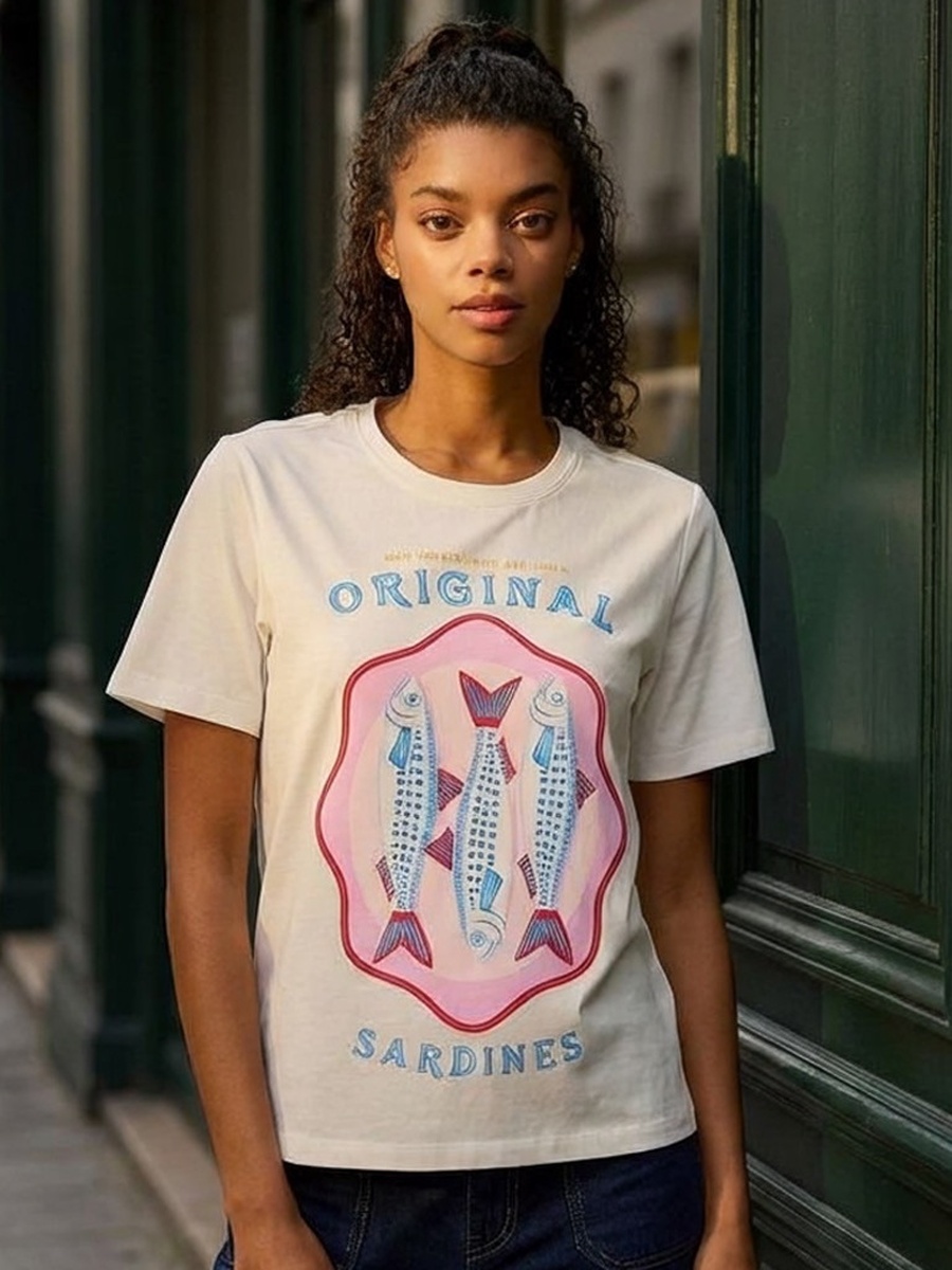 Sardines Print T-Shirt