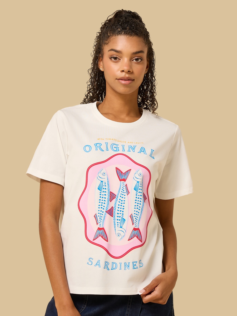 Sardines Print T-Shirt