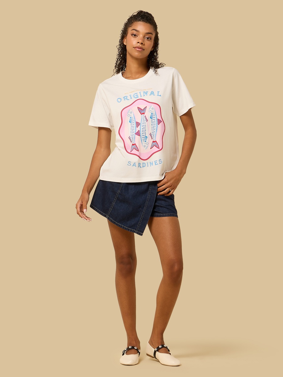 Sardines Print T-Shirt