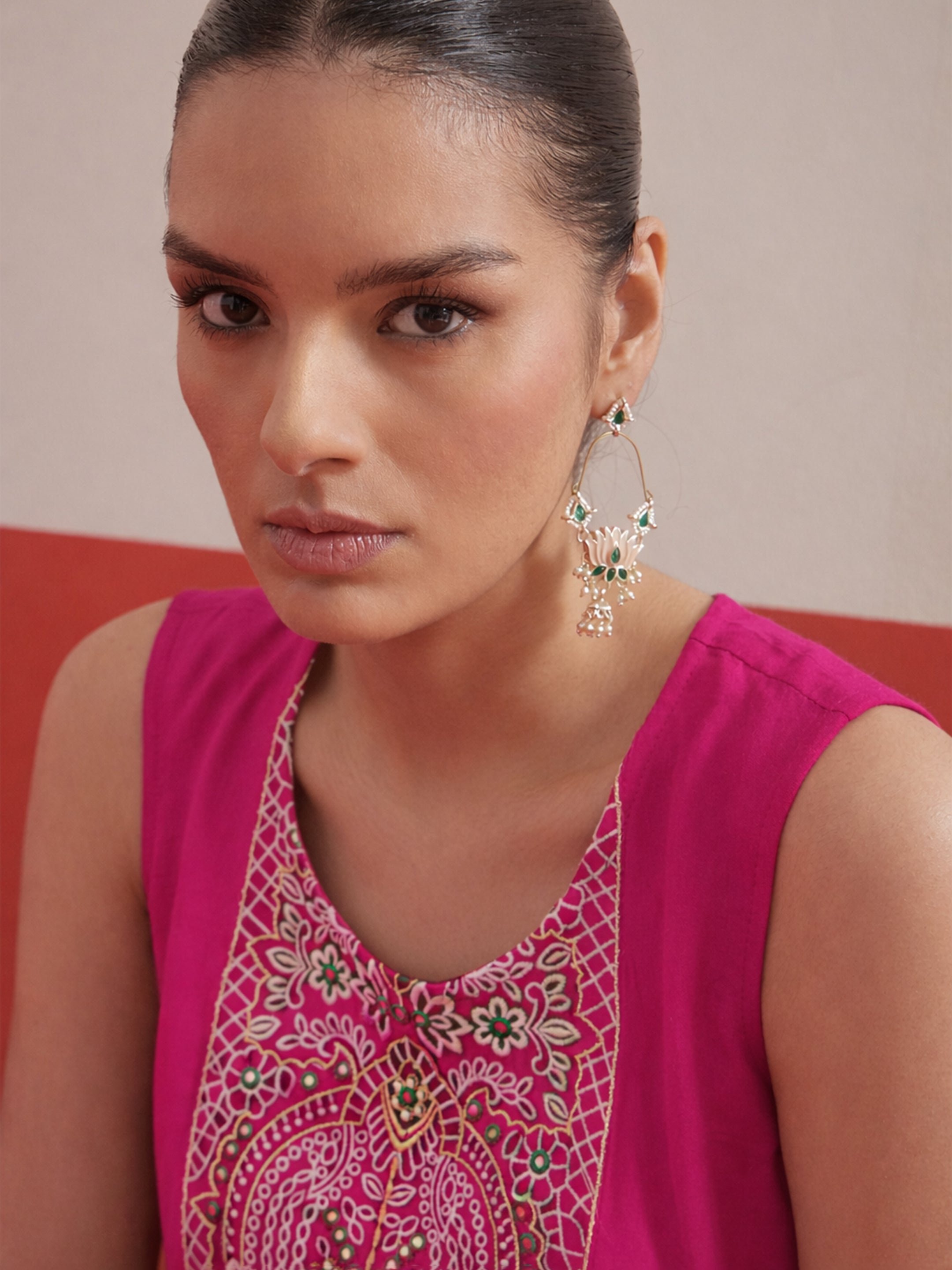 Embroidered Short Kurti with Salwar Set