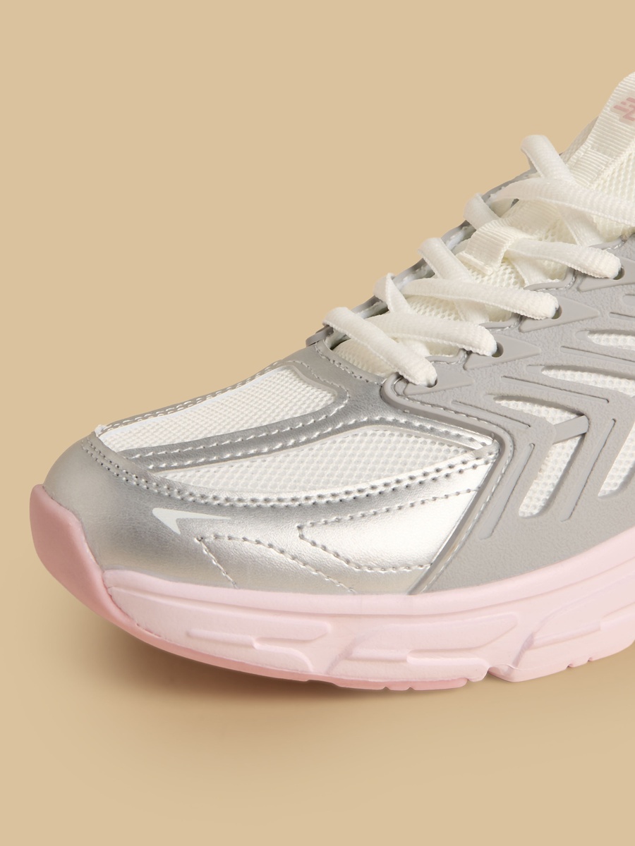Panelled Lace-Up Sports Shoes